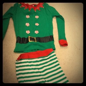 Girls Christmas Elf Pajamas
